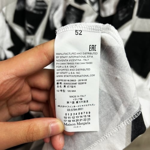 Maison Margiela 16AW 転写プリントTシャツ size52 総柄 【中 Maison Margiela 16AW 転写プリントTシャツ size52 総柄 【中