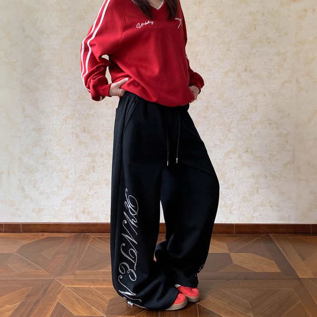 サイドロゴワイドスウェットパンツ 2col   R00761