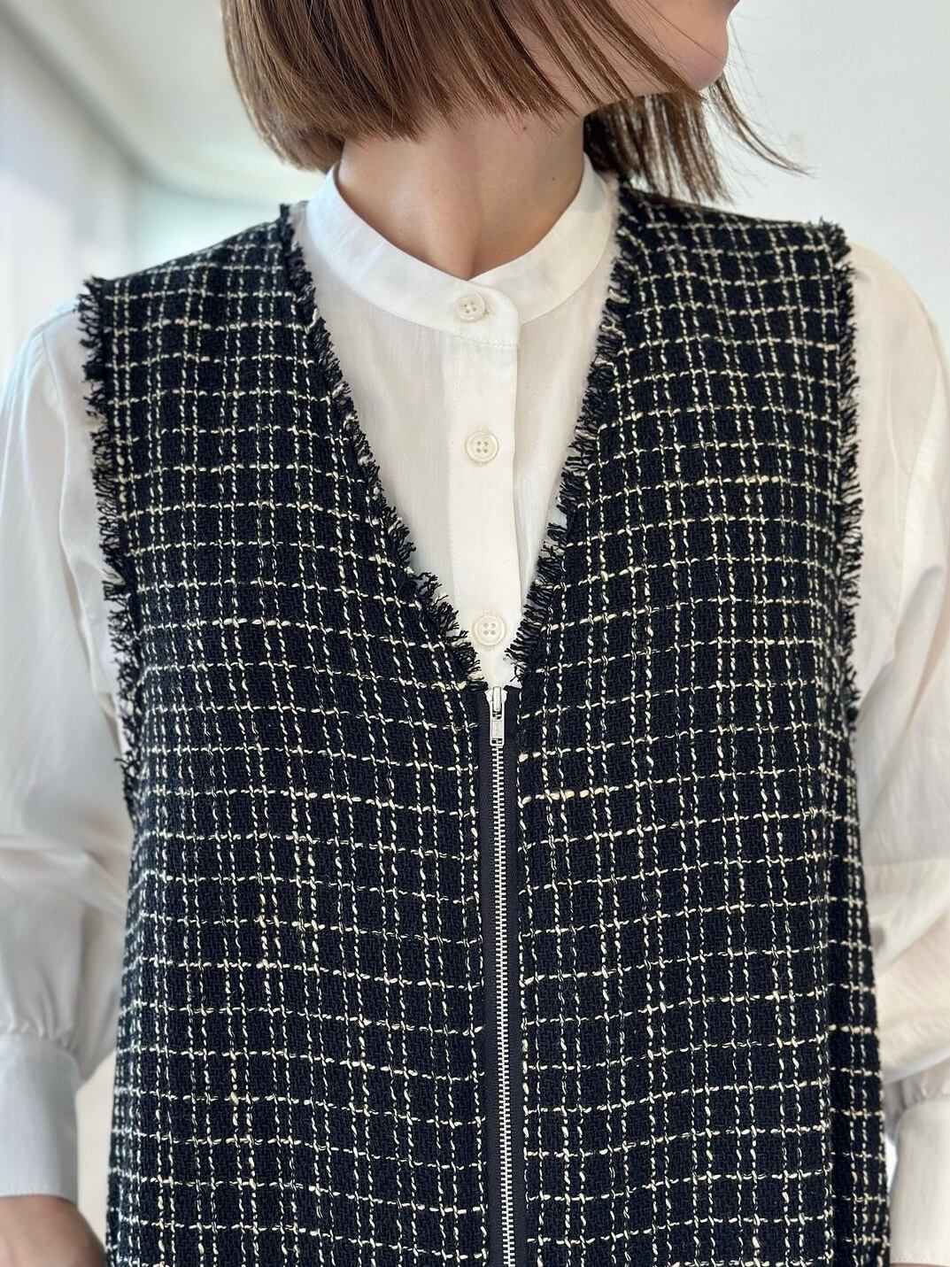 送料無料】DigniteCollier(ディニテコリエ) ツイードオールインワン