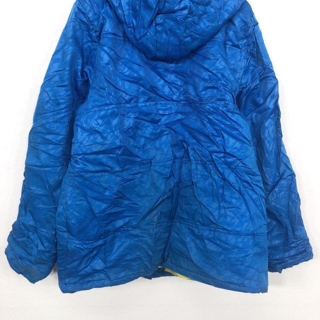 adidas ダウンジャケット キッズ 176 ブルー アディダス フード脱着