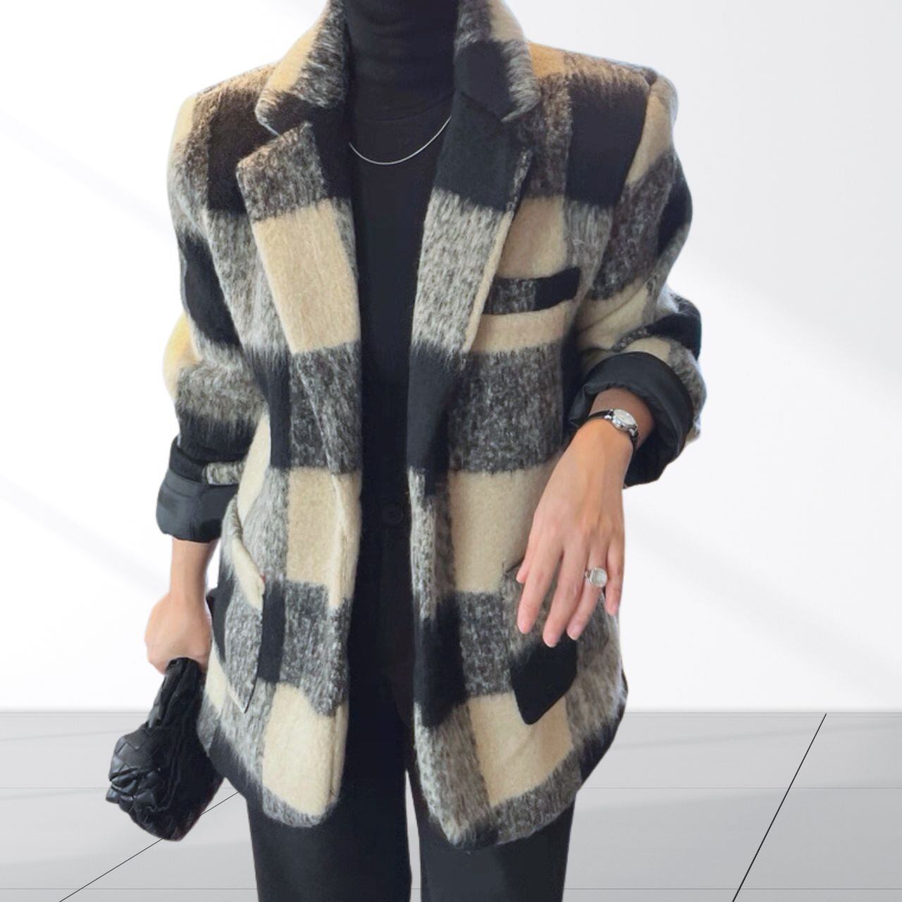 ブロックチェックテーラードジャケット 0540