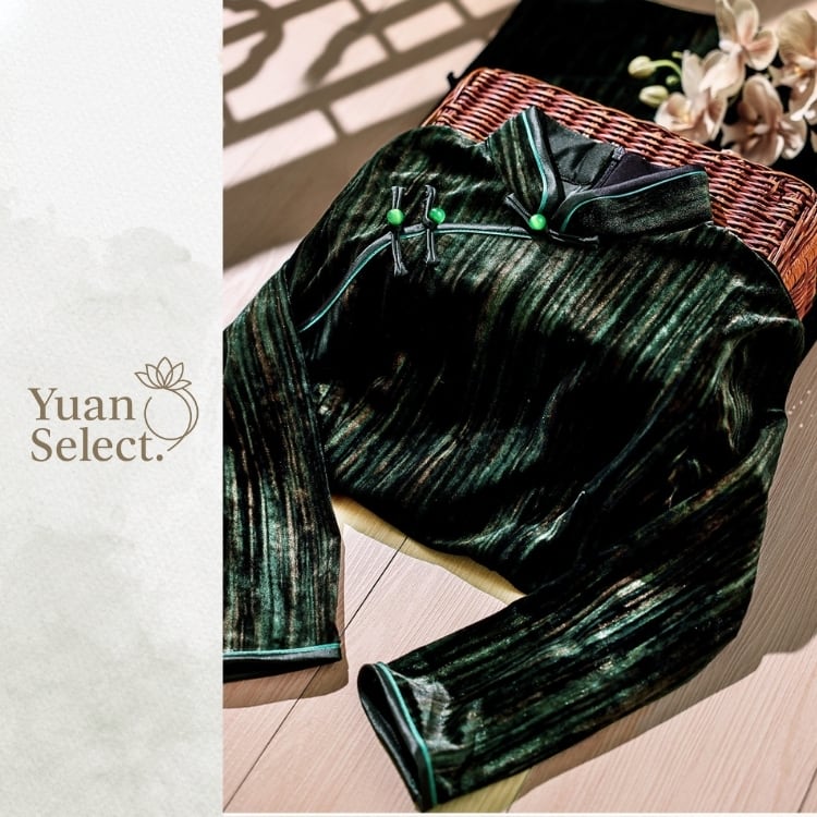 ベルベット旗袍ロングワンピース　YS00117