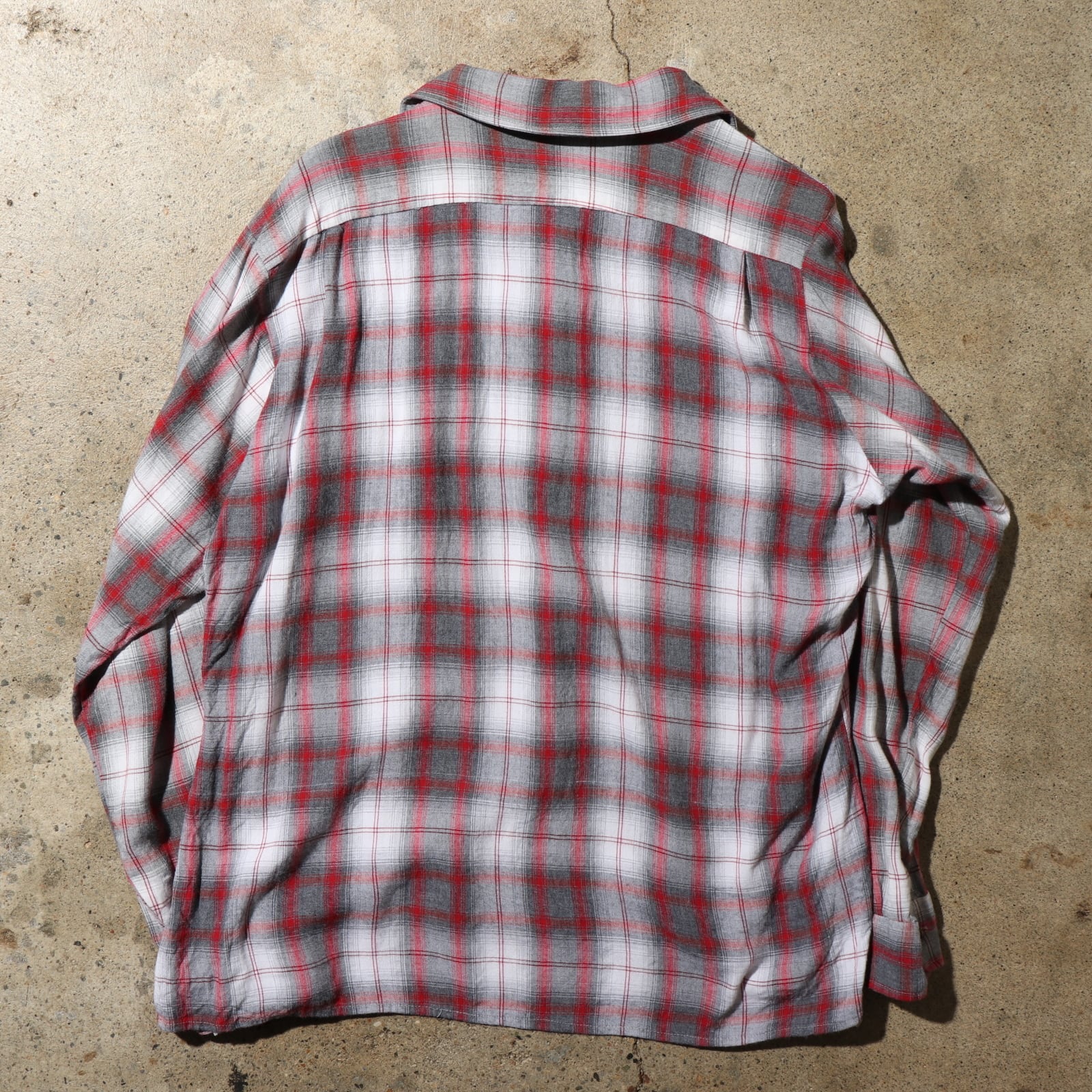 美品 XL 70s レーヨン オンブレチェックシャツ baracuta 長袖 