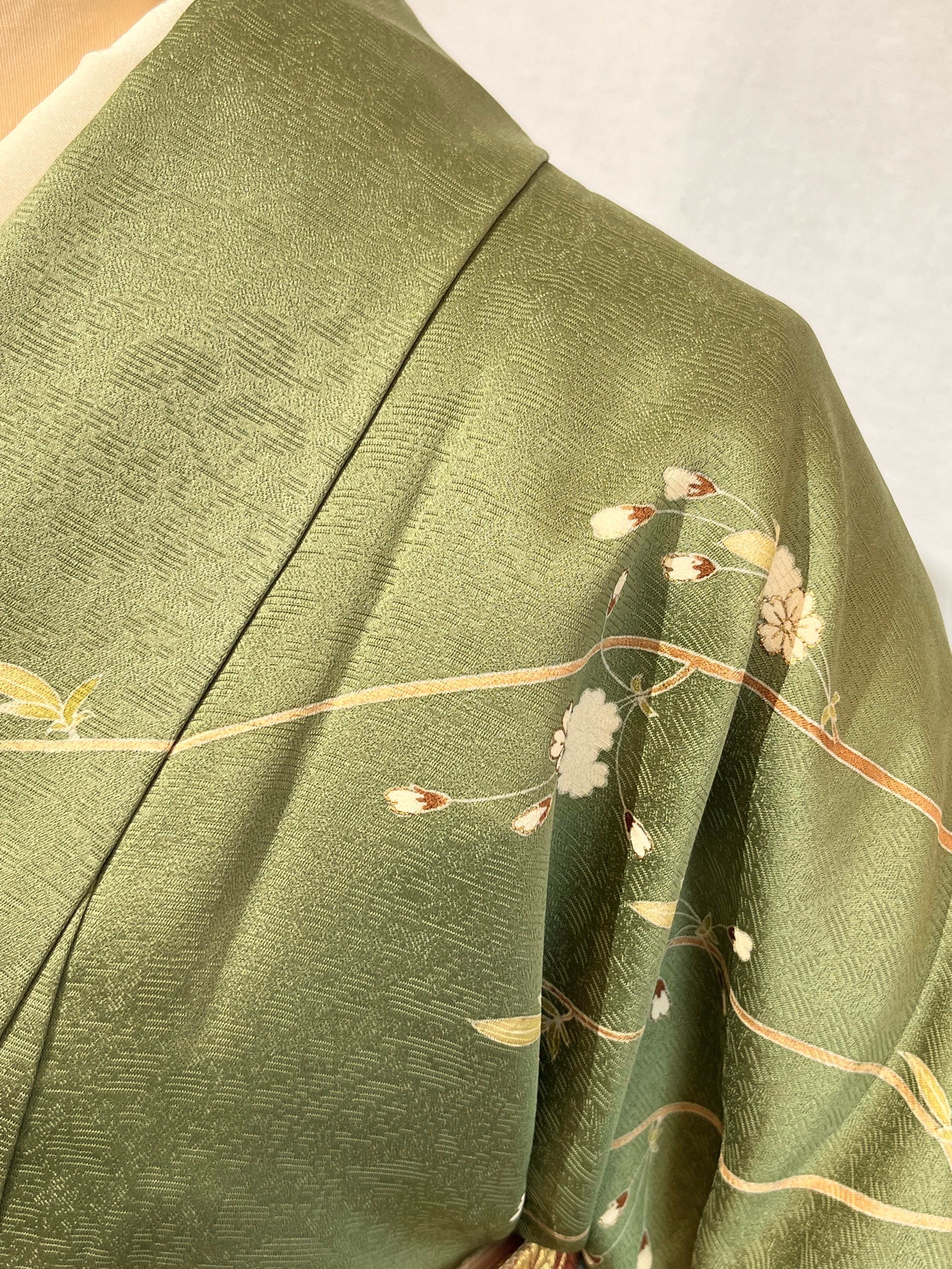 2230 高身長 枝垂れ桜 訪問着 袷単品 Houmongi (lined kimono 2230 高身長 枝垂れ桜 訪問着 袷単品 Houmongi (lined kimono