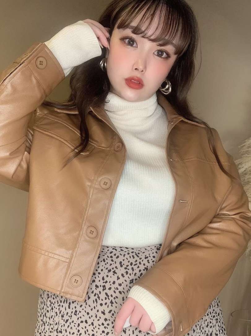 自分らしさを演出!レザージャケット ショート PU 革 シングルブレスト ルーズ キャラメル ブラック 大きいサイズ 韓国 CH2707