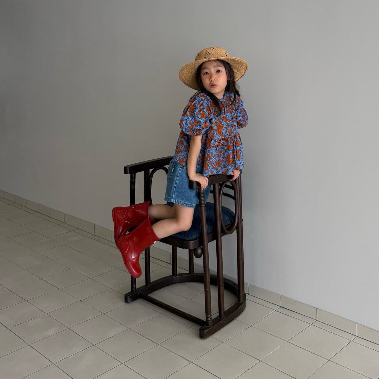 【cantucci studio】イザベラブラウス ブルー 80cm〜120cm