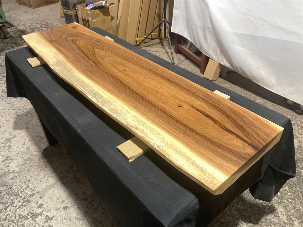 モンキーポッド ダイニングテーブル 一枚板 モンキーポッド4036 一枚板無垢 乾燥材 1390x290-330-290x52mm