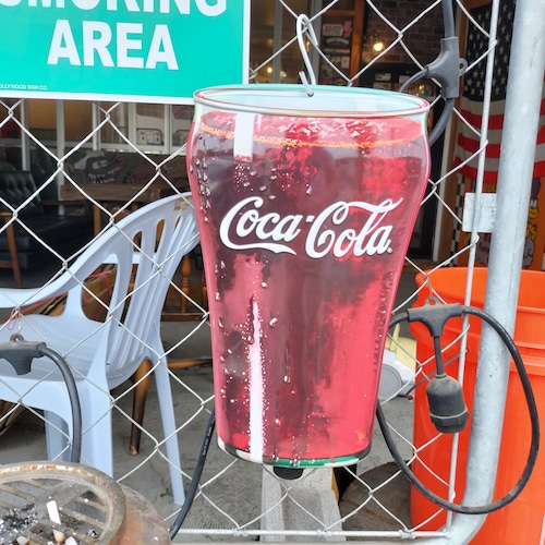 エンボスメタルサイン◆コカコーラ　glass◆ブリキ看板　アメリカンガレージ　ダイナー