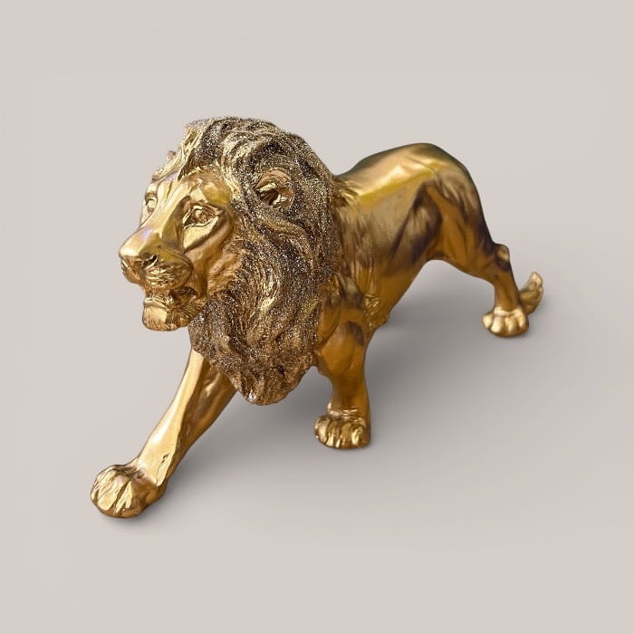 百獣の王ライオン　置物 百獣の王 ライオン｜置物 純金製 : HIKARI GALLERYヤフー店 - 通販