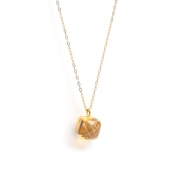 S925 CHECKER CUT STONE NECKLACE