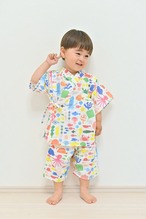 ふんわりガーゼの子ども甚平［海の生き物］