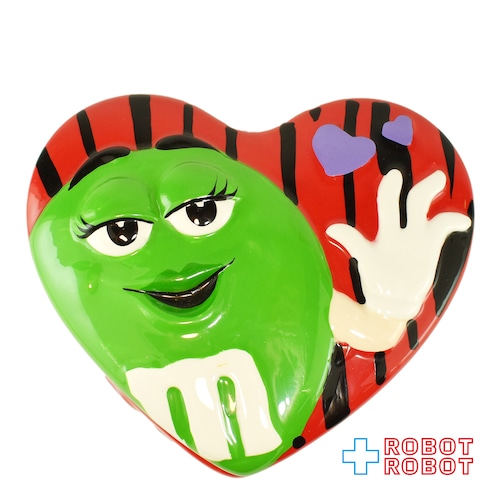ギャルリー社 M&M's エムアンドエムズ ミスグリーン バレンタイン キャンディーディッシュ 陶器小物入れ 企業物