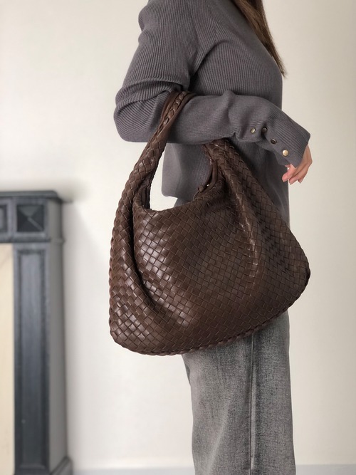 Bottega Veneta ボッテガ・ヴェネタ ショルダーバッグ ブラウン レザー ホーボーバッグ vintage ヴィンテージ オールド 8kxwhy