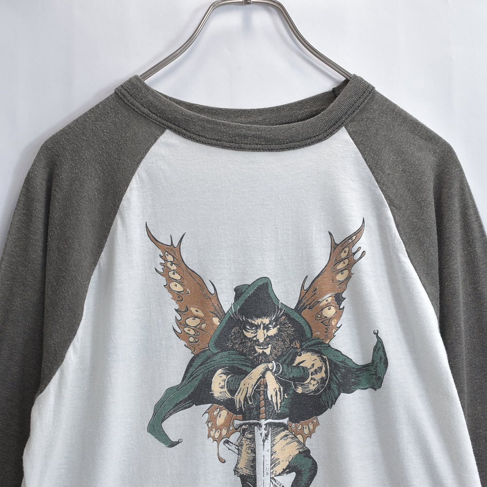 80s JETHRO TULL 1988 ラグラン切替 ツアー Tシャツ バンドT ロックT