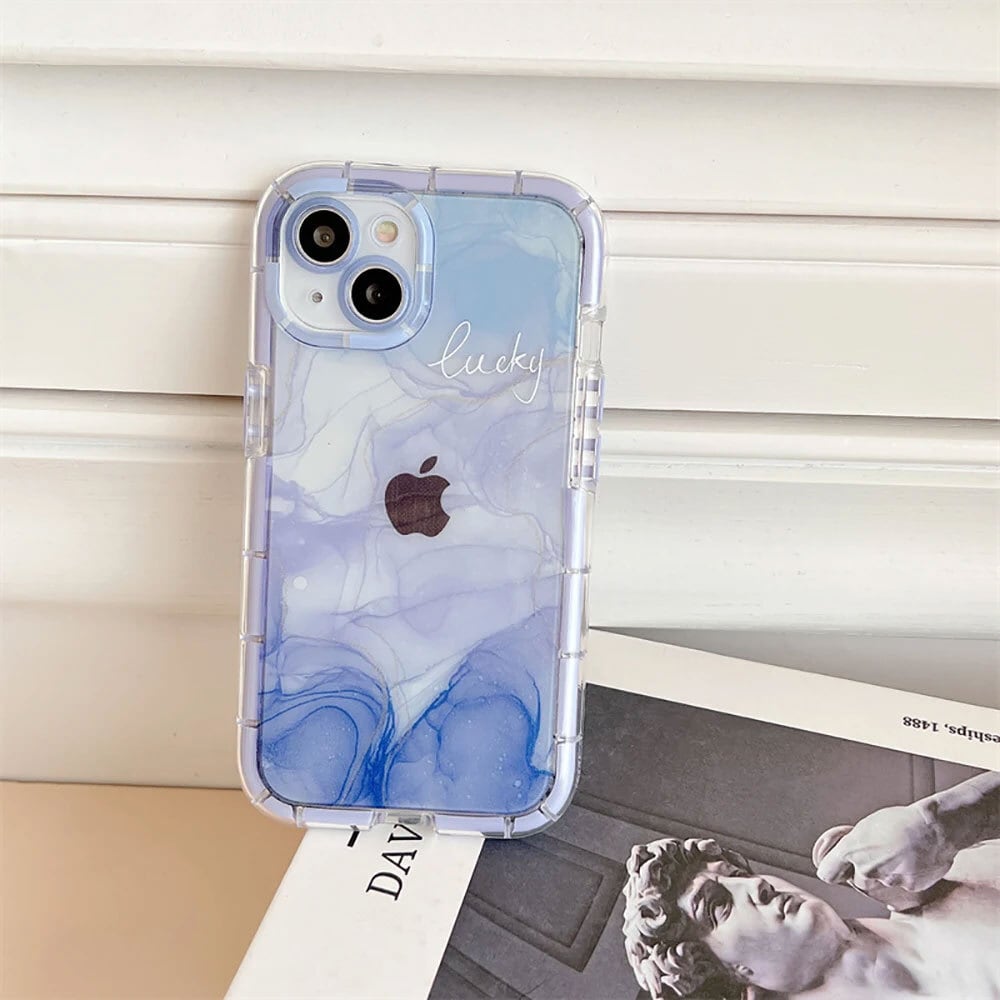 iphone15対応】 おしゃれ 水彩 ボカシ 大理石 デザイン 蛍光 耐衝撃