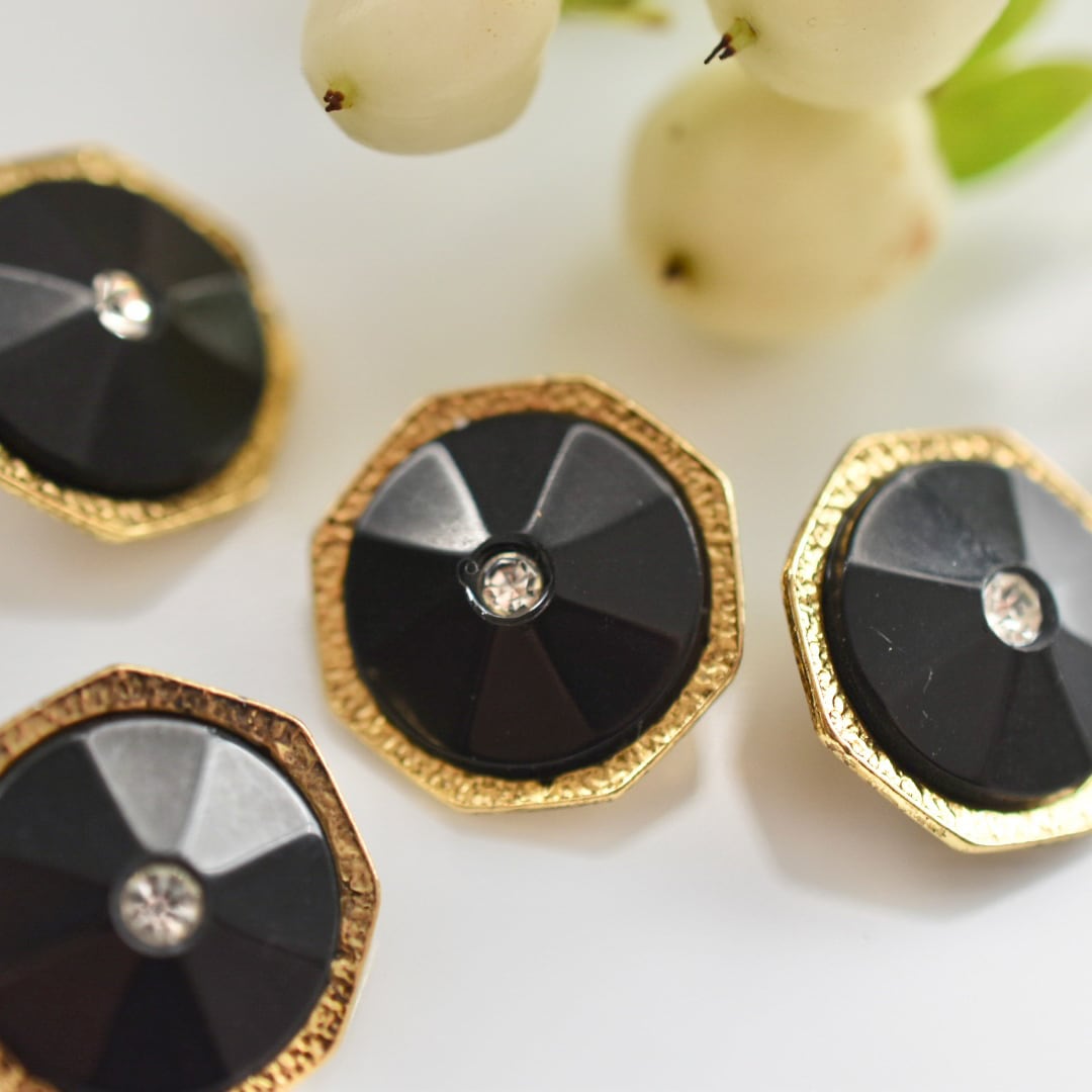 ブラックオクタゴン×ゴールド 18㎜