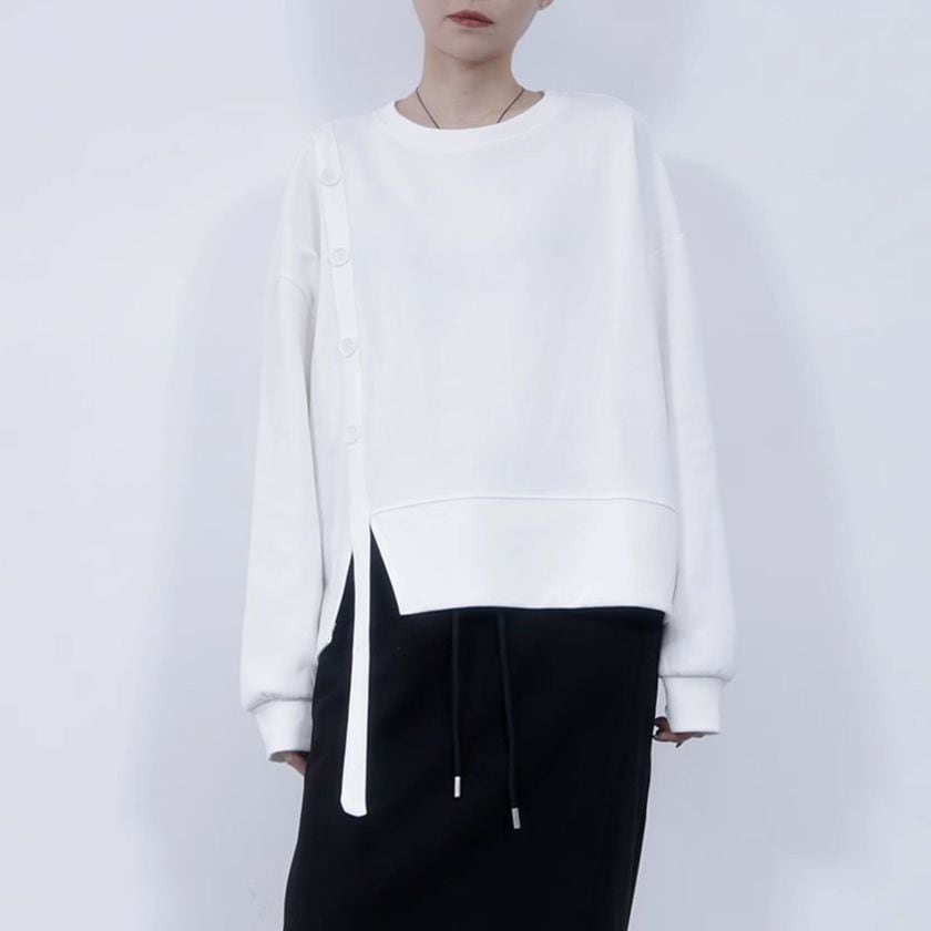 不規則デザインルーズボトリングシャツ PU0306