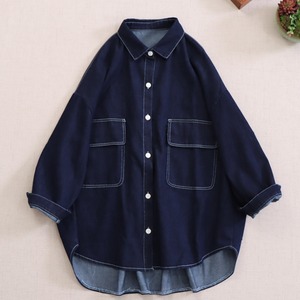 長袖 パッチポケット シャツジャケット 1076