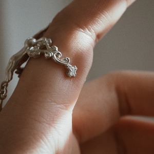 Silver ring of spherically-articulated dolls