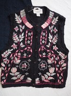 1990’s Christopher Banks Hand Embroidered Knit Vest／S