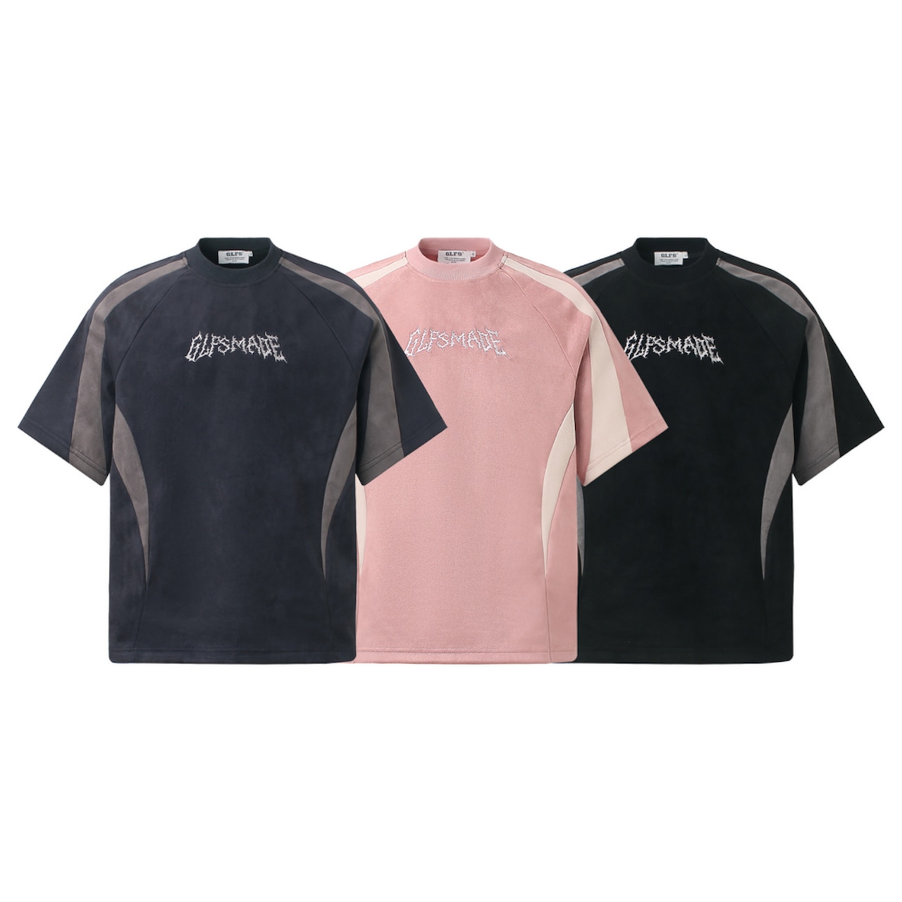 VINTAGE ストリート 刺繍スエード Tシャツ T2039