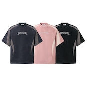 VINTAGE ストリート 刺繍スエード Tシャツ T2039