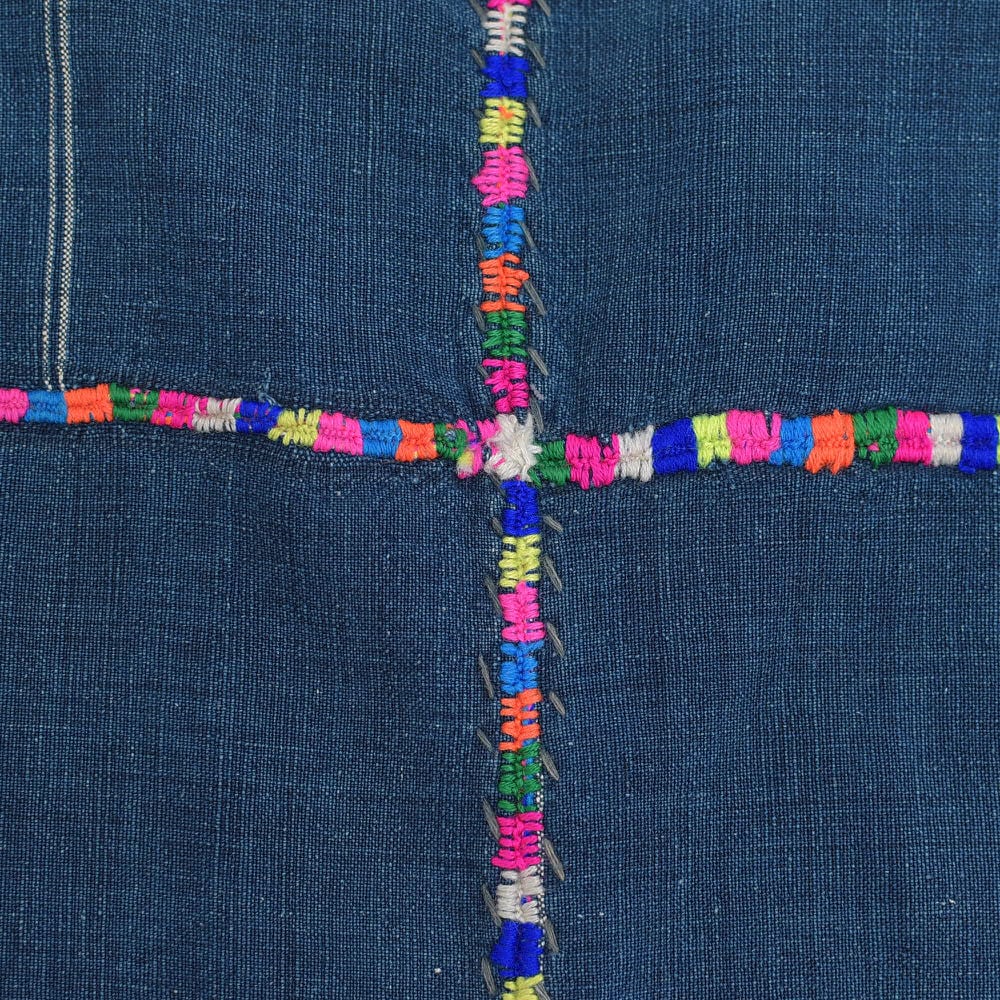 Vintage インディゴ染め 刺繍デザイン ガテマラシャツ カミサ 民族衣装