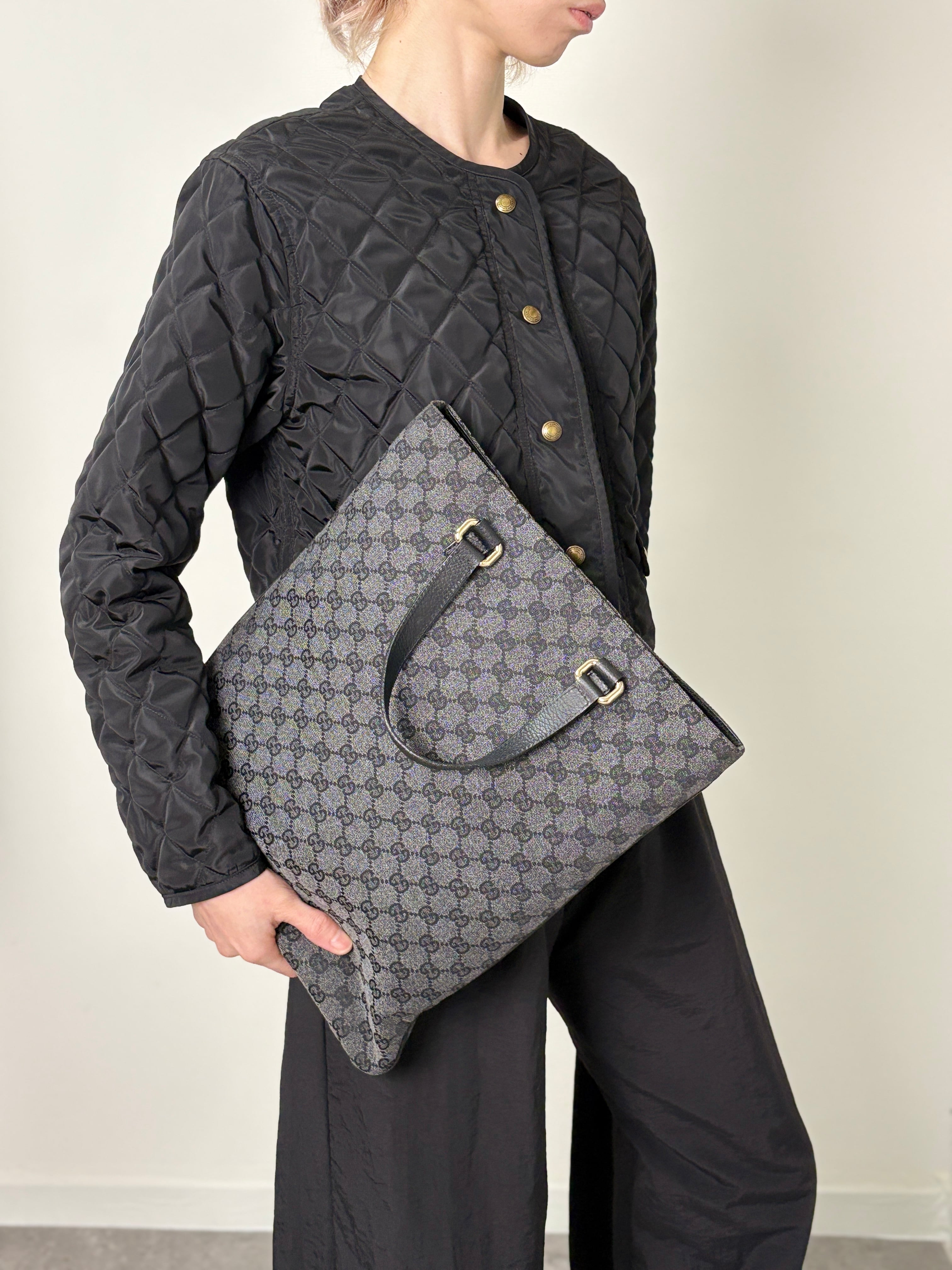 GUCCI グッチ GGキャンバス トートバッグ ブラック キャンバス vintage ヴィンテージ オールド 6trbey