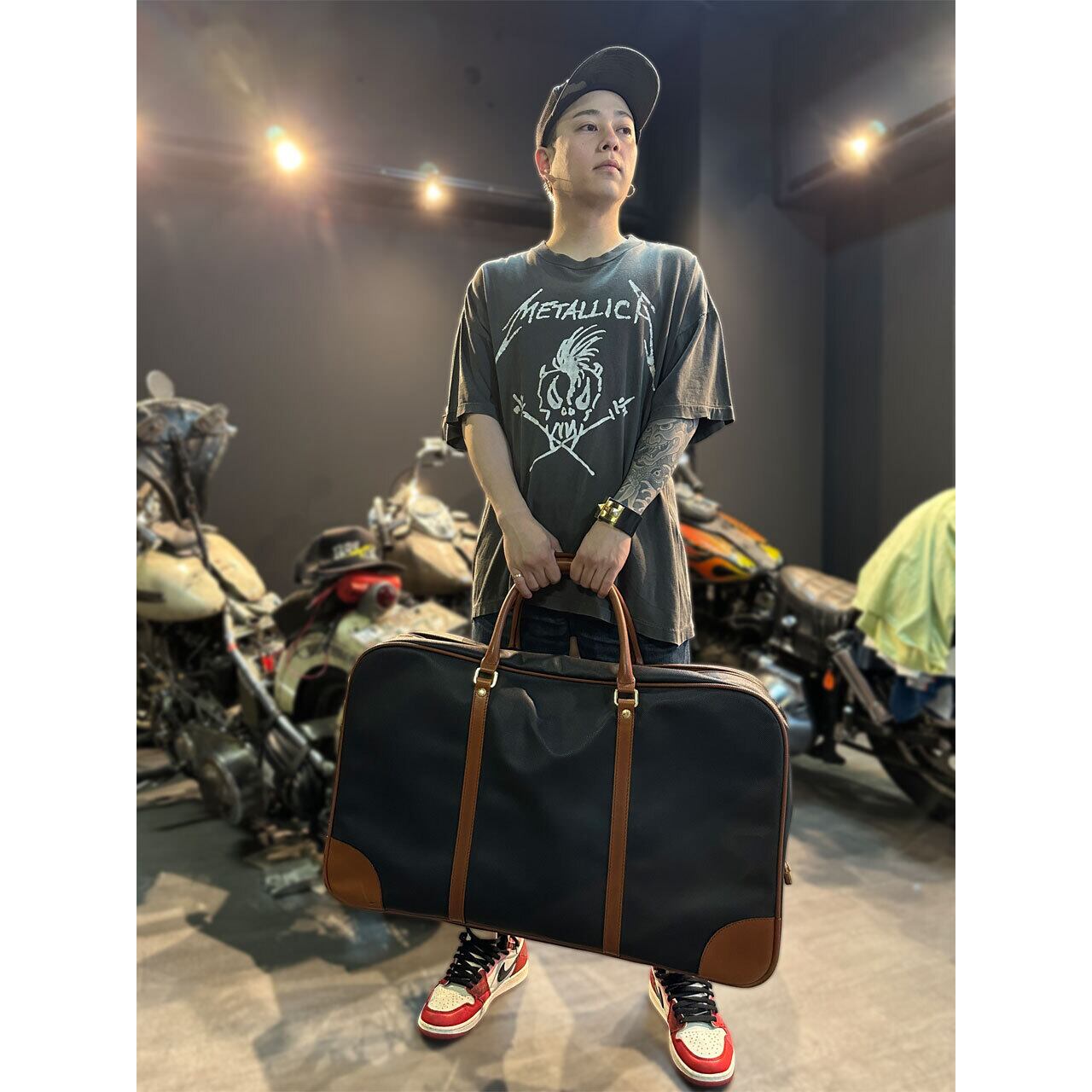 ボッテガヴェネタ ボストンバッグ2way ラムスキン ブラック ショルダー大容量 BOTTEGA VENETA】ボッテガヴェネタ ボストンバッグ PVC×レザー