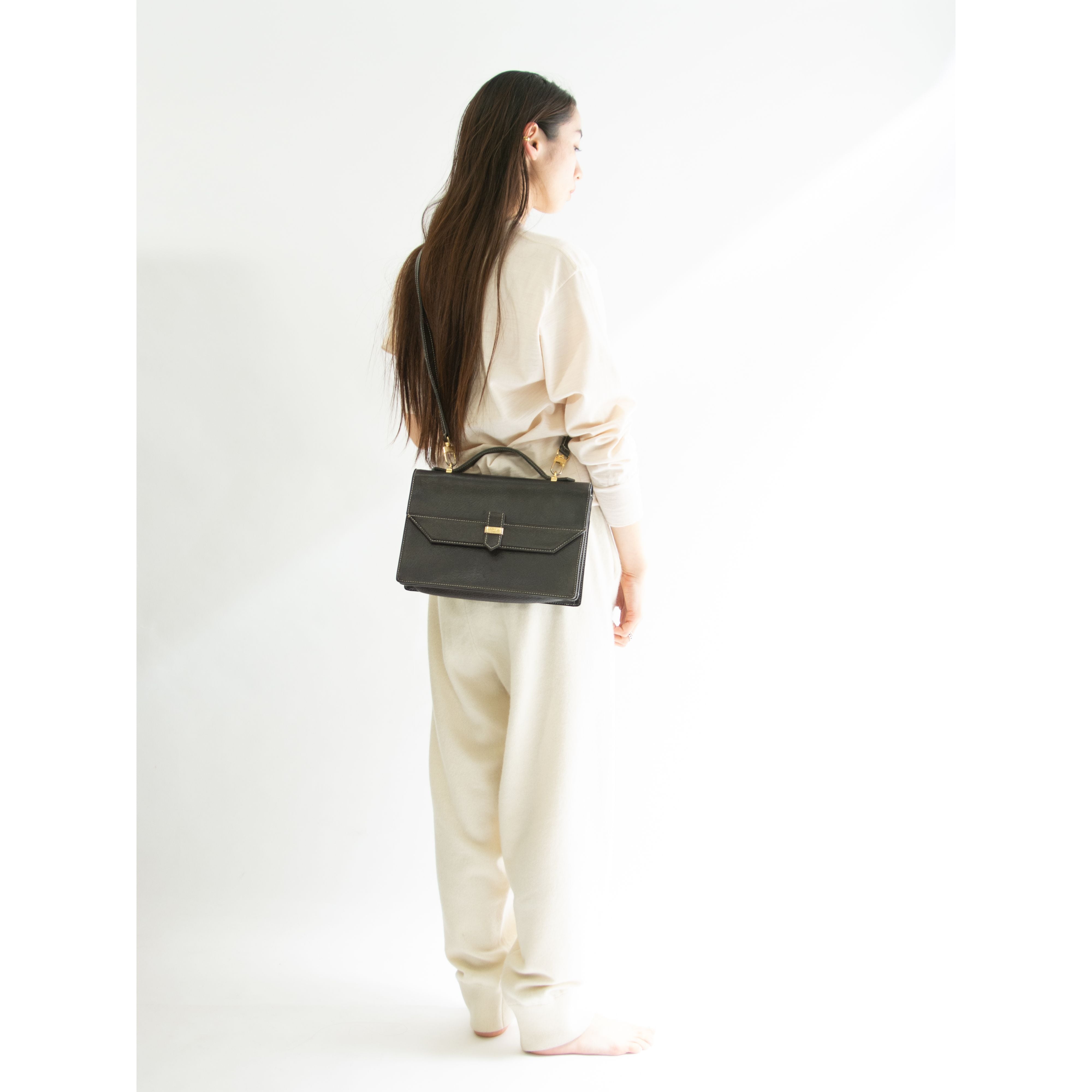 ☆良品☆ courreges クレージュ ストライプ柄 ハンドバッグ