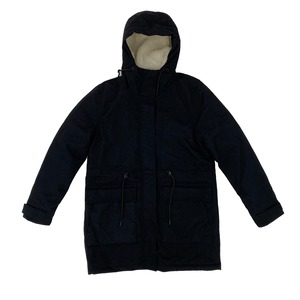 SELFHOOD　Nylon Parka Jacket with Pockets and Teddy Lining：Black