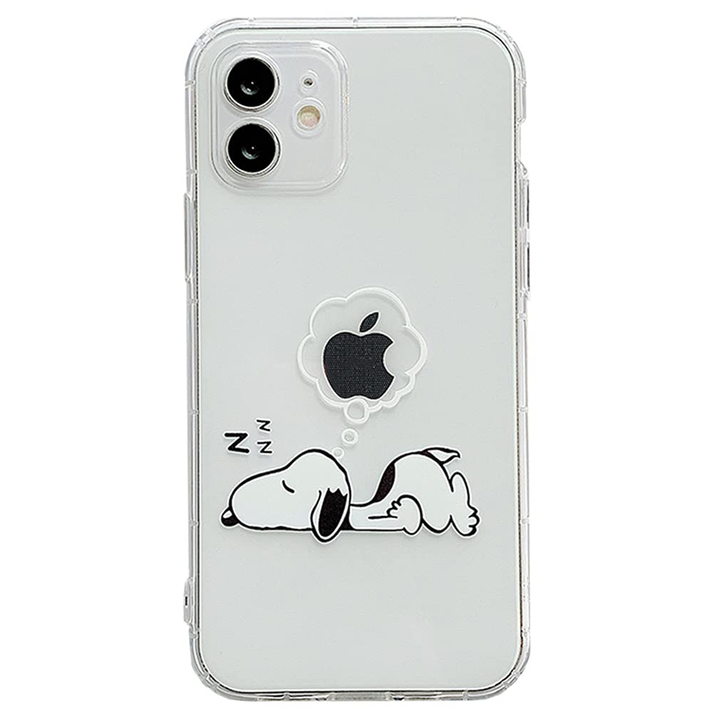 かわいい iphone12pro 用 ケース スヌーピー アイフォン12pro 用カバー 6.1インチ TPU クリアケース バンパー 薄型 超軽量 レンズ保護 ワイヤレス充電対応 【全機種対応】 iPhone12Pro用 透明