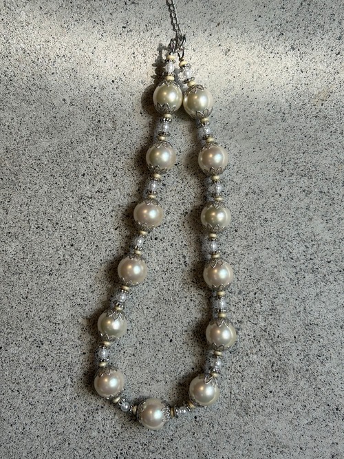 tanakadaisuke  metal beads pearl necklace