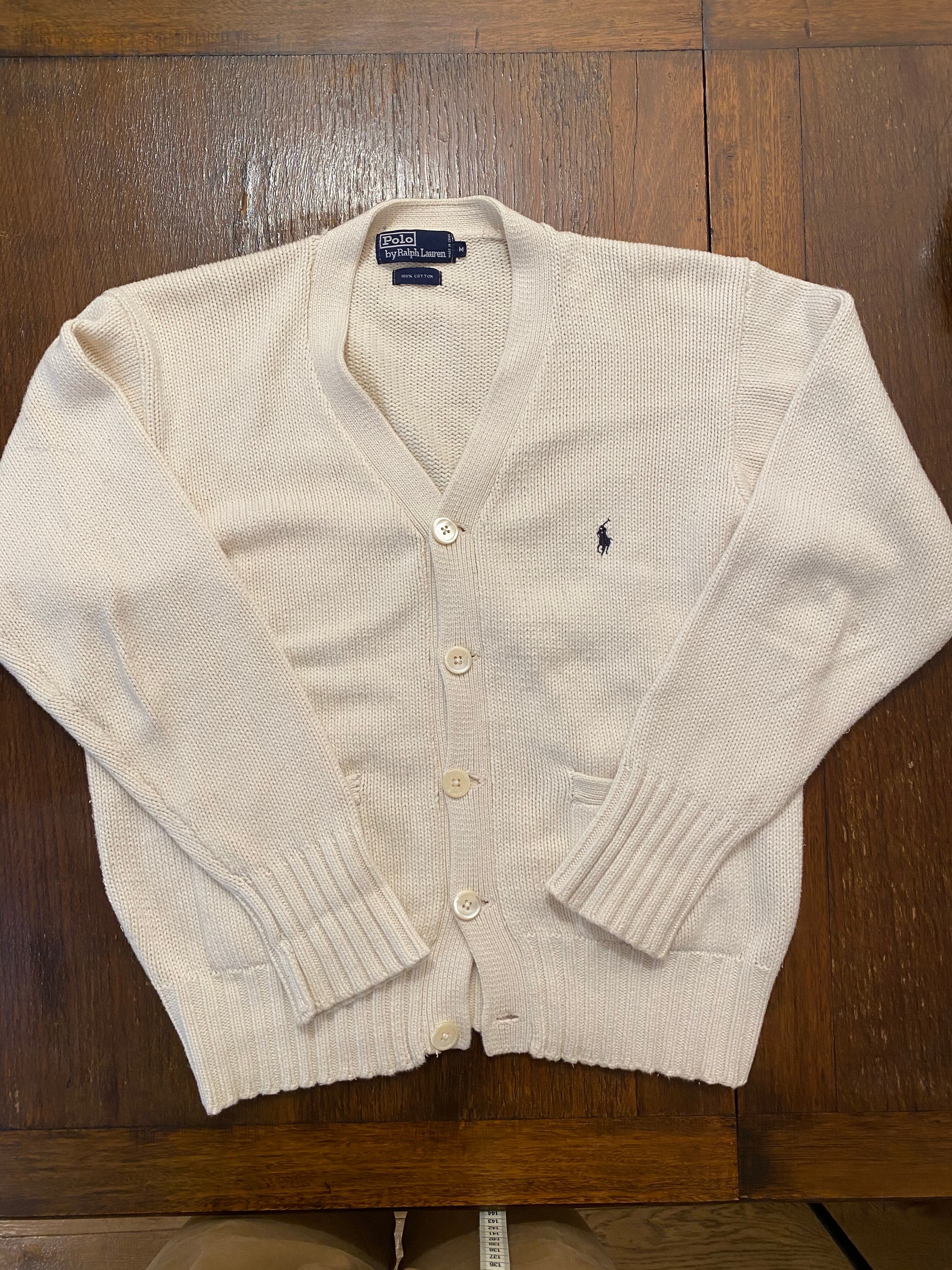 【美品】POLO Ralph laulen ジップカーディガン白　希少　XL