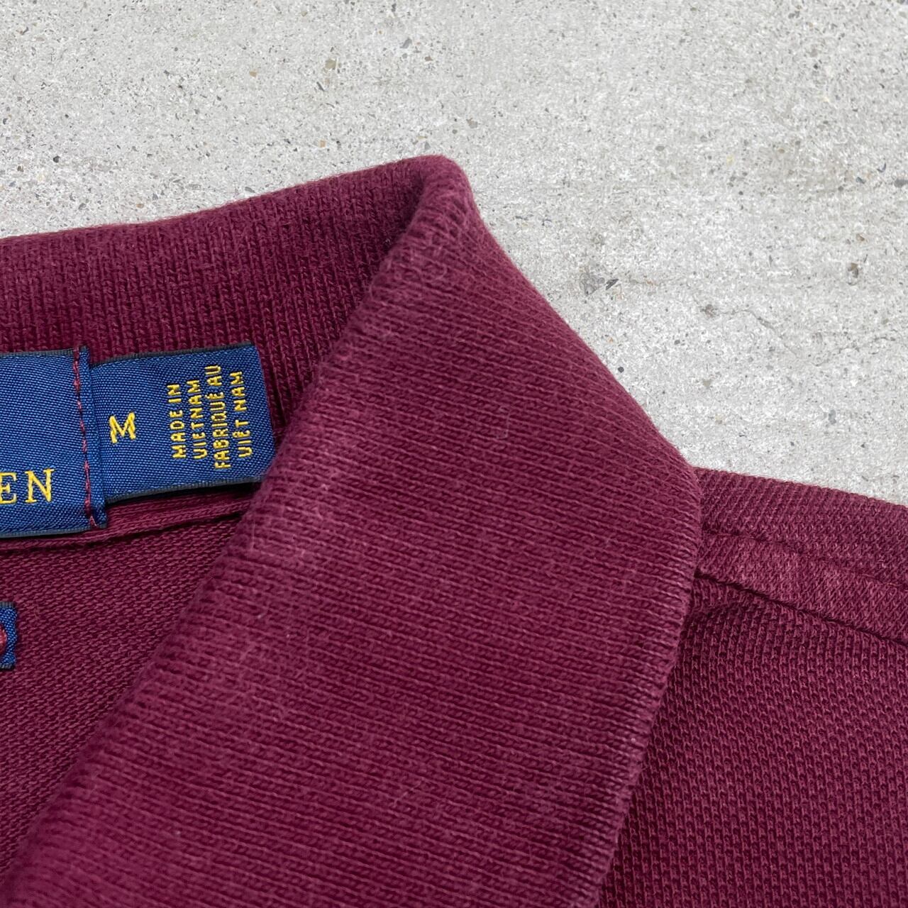 【Polo Ralph Lauren】美品 ポロシャツ バーガンディ M Polo Ralph Lauren ポロラルフローレン ポロシャツ 鹿の子 メンズM