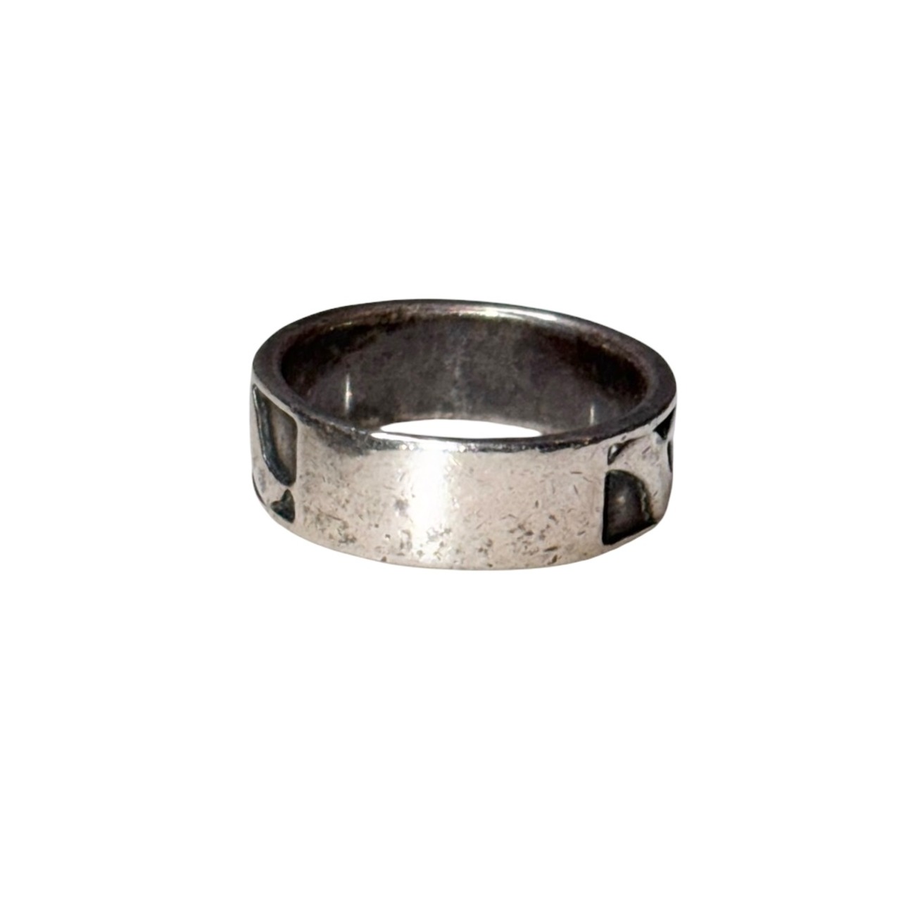 vintage engraved silver band ring