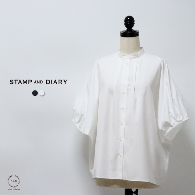 スタンプアンドダイアリー 滑らかでしなやかさのある綿100％生地 タックドルマンスリーブブラウス【 送料無料 日本製 洗える 40代 50代 春 夏 きれいめ おしゃれ カジュアル レディース トップス ブラウス STAMP AND DIARY 】