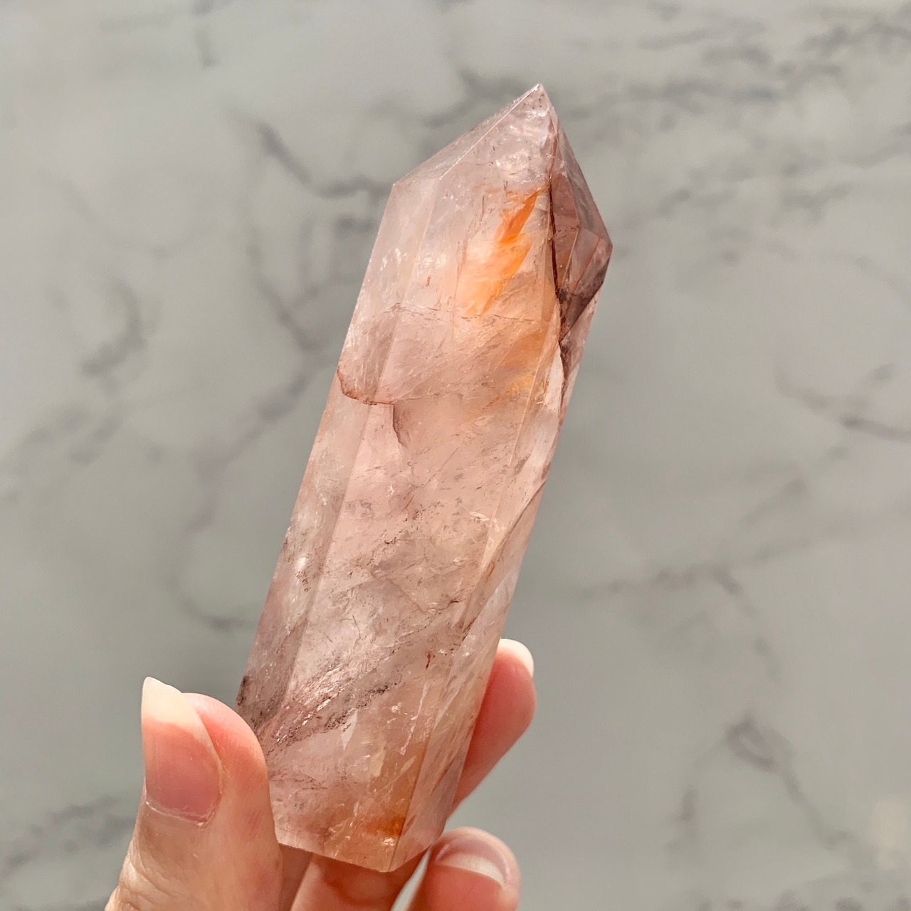 レッドクォーツタワー*ヘマタイトインクォーツ*天然石ポイント*天然石インテリア*T20