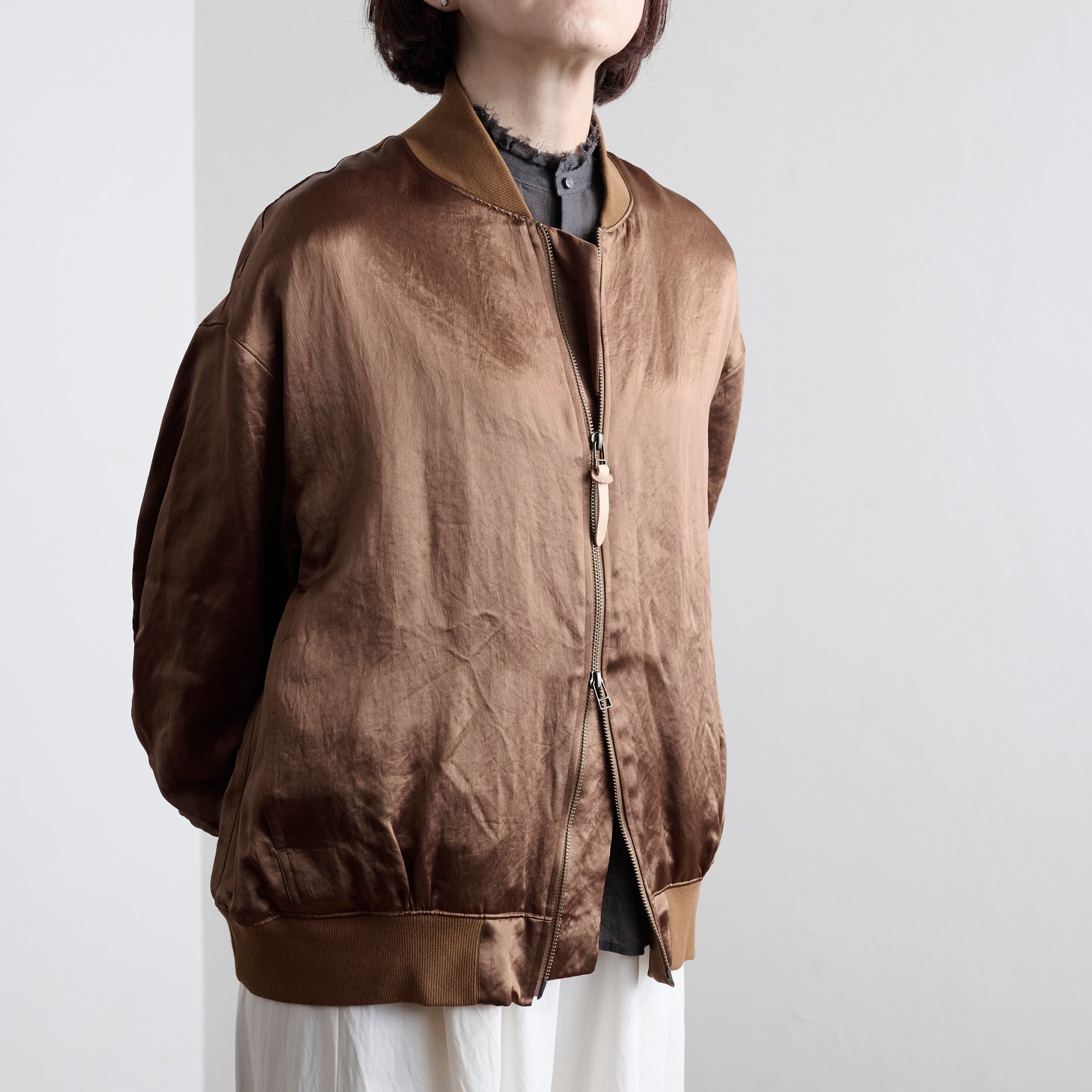 スズキタカユキ　焦茶色のジャケット suzuki takayuki blouson（スズキタカユキ ブルゾン）Raw sienna