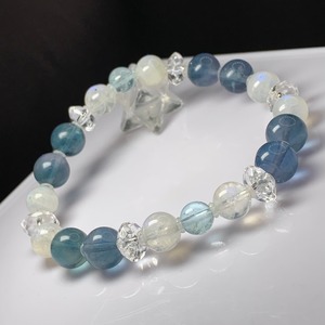 フローライト×ホワイトラブラドライト✩デザインブレスレット