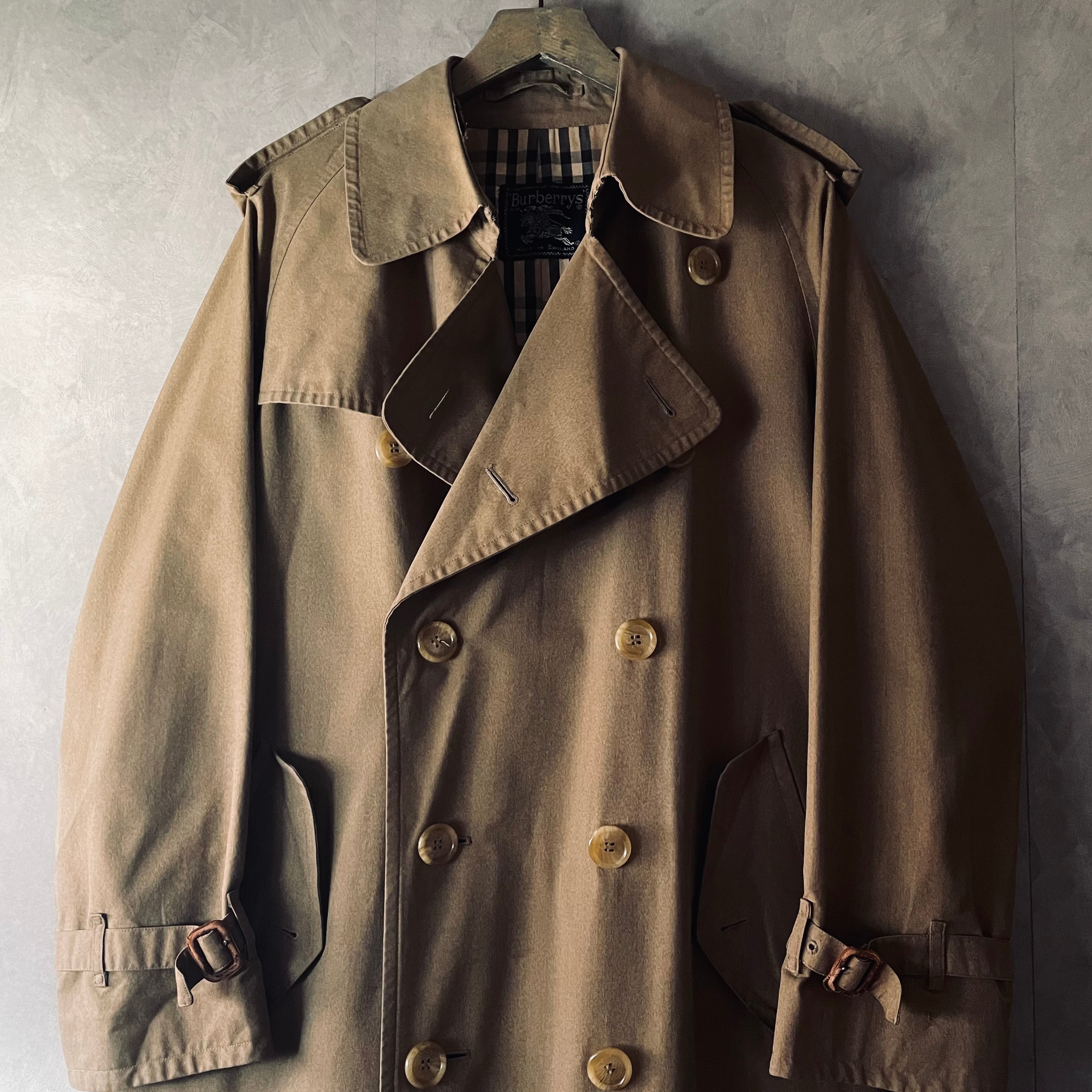 一枚袖】Vintage Burberrys Single Raglan Trench Coat イングランド製 