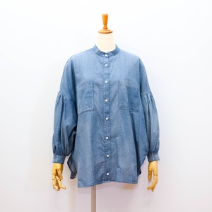 【PASSIONE(パシオーネ)　626913】シアーデニムドルマンブラウス