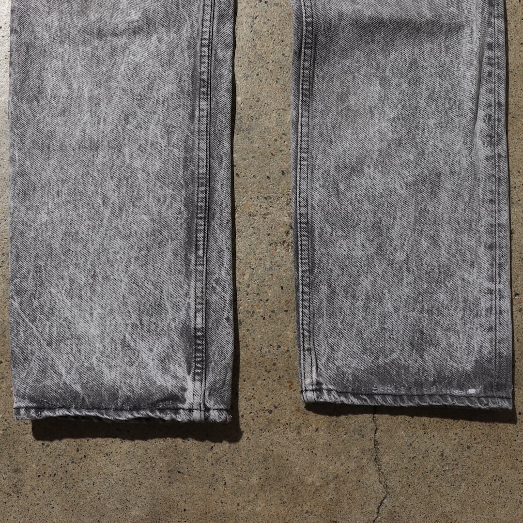 美品 501 米国製 先染め ケミカル 32×34 ブラックデニム リーバイス