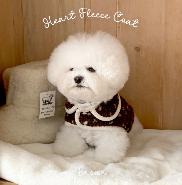 予約  【near by us】heart fleece coat (brown)