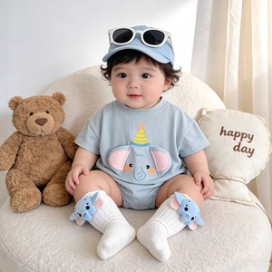 【BABY】可愛いゾウ柄ロンパース