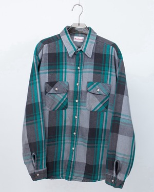 check pattern heavyweight flannel shirt
