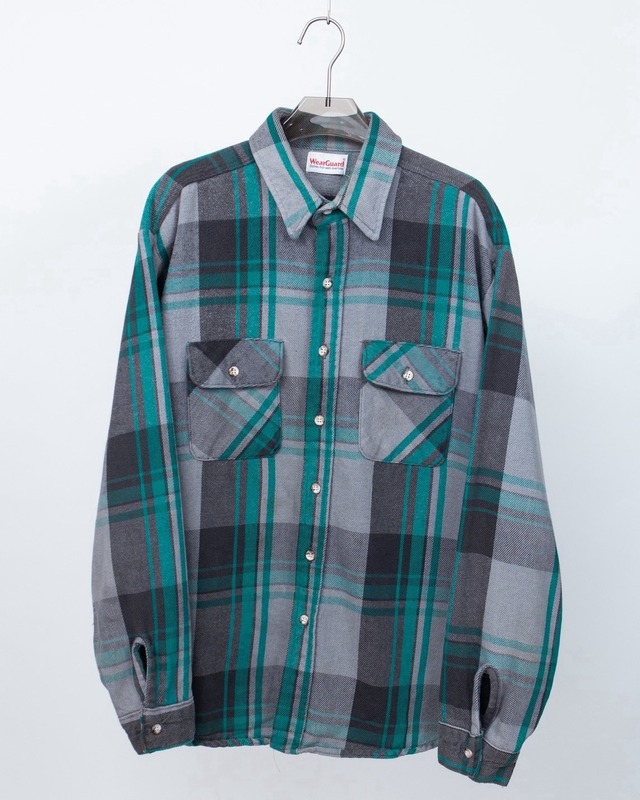 check pattern heavyweight flannel shirt