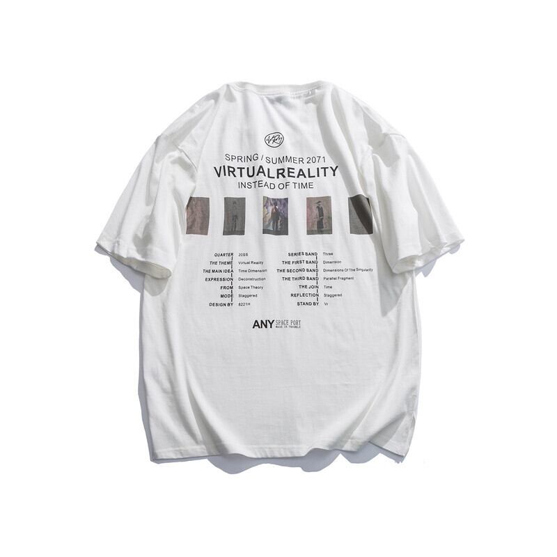 【新作】【送料無料】 Yidaoヴィンテージ20夏の新しいシンプルなプリントラウンドネック半袖TシャツメンズイーズルーズカジュアルカップルコットンTEE-アリババ サマー 夏物 Oネック ビンテージ hip6-16119438228087