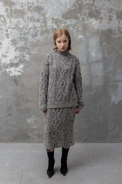 Fancy Ribbon Back Open Aran PO Knit