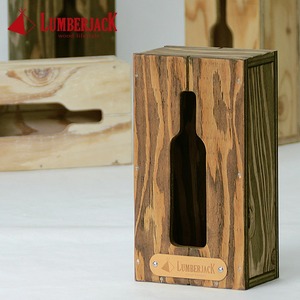 LUMBERJACK ワインボトル風デザイン ティッシュケース ハンドメイド メード・イン・ジャパン 針葉樹合板 ランバージャック
